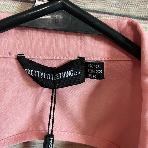 Pretty Little Thing Dusty Pink Bow Detail Open BackBlazer Dress Size 6 - Picture 6 of 7